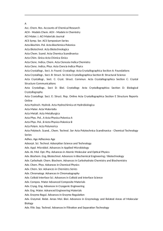 外文期刊全称及缩写