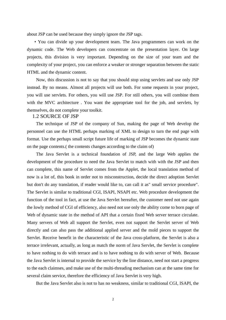 外文文献及翻译-JSP发展历史中英文_第2页