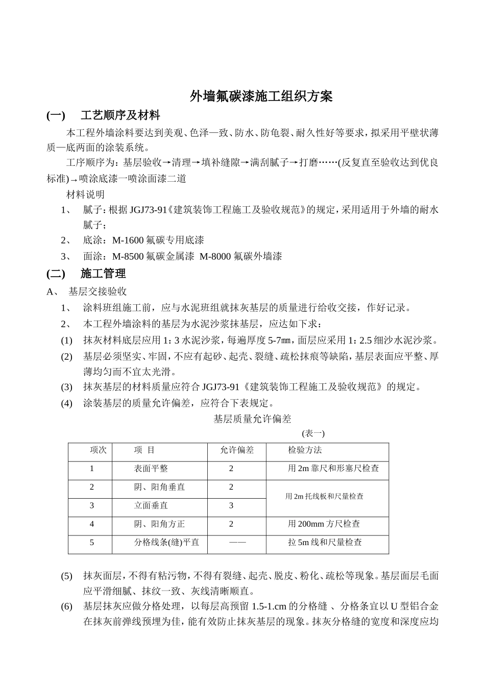 外墙氟碳漆施工方案2014_第1页