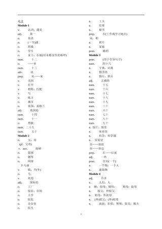 外研版初中英语单词(默写版)
