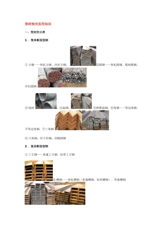 型材相关实用知识