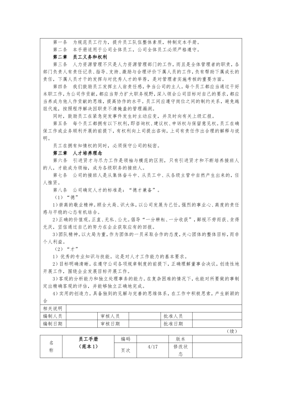 外资企业人力资源员工手册(范本)_第3页