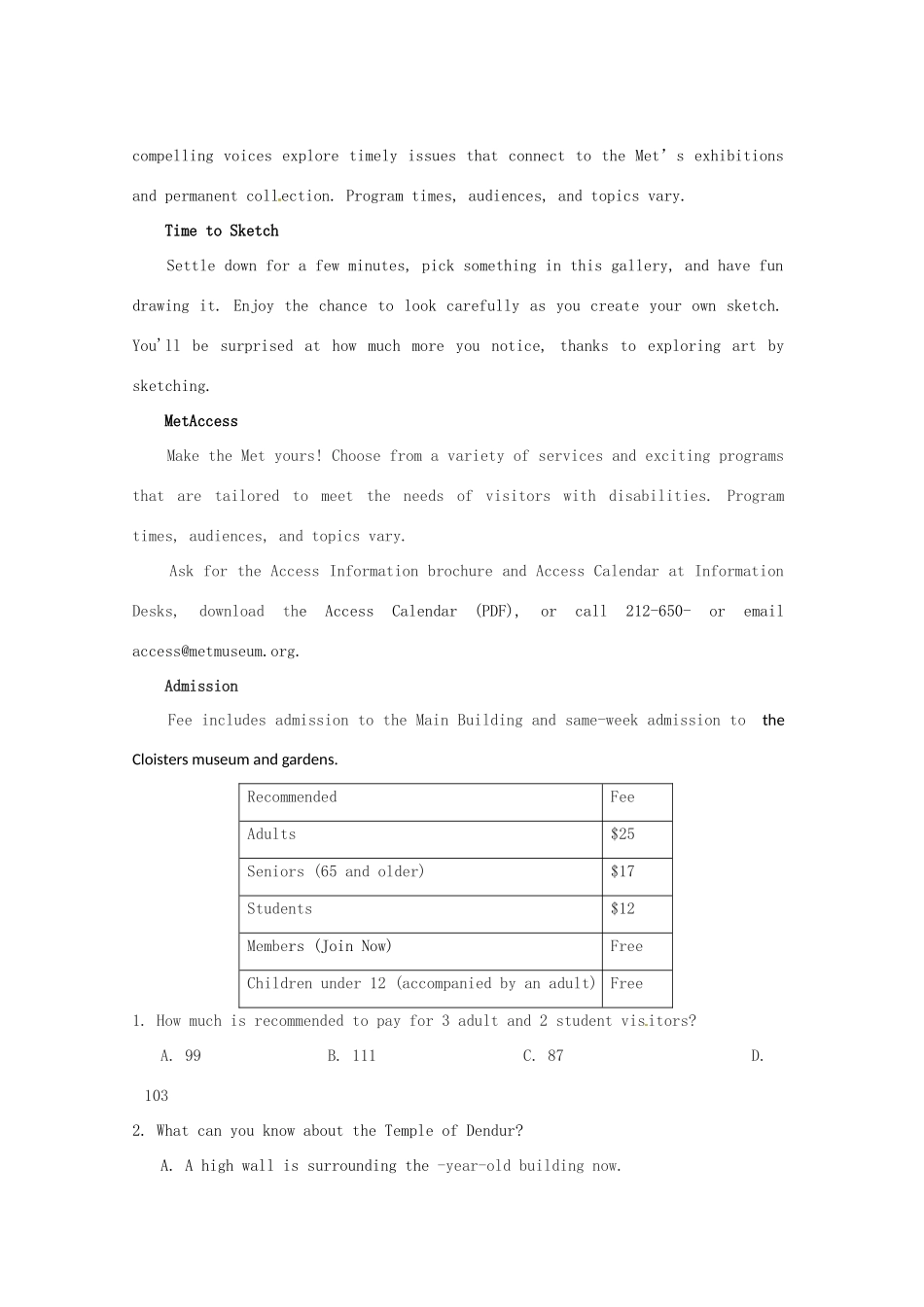 广东实验中学深圳中学广雅中学四校高三英语上学期期末联考试题-人教版高三英语试题_第2页