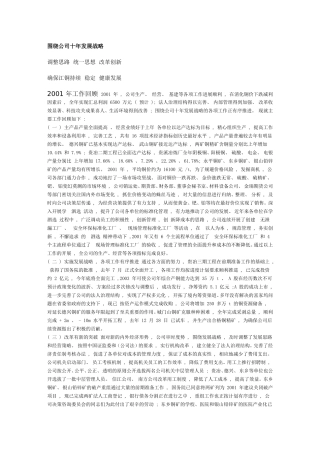 围绕公司十年发展战略