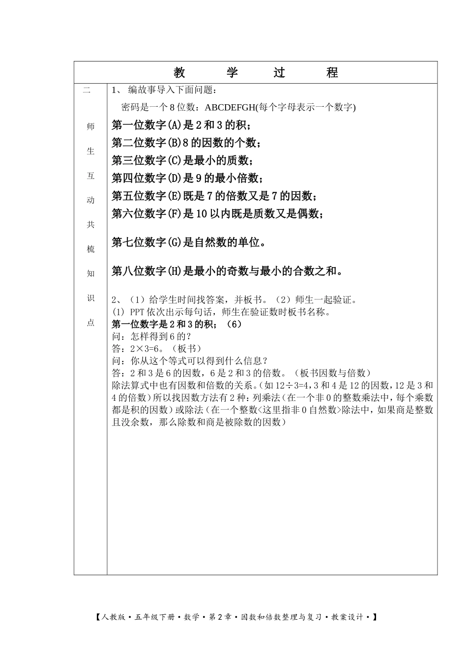 因数和倍数复习课教案_第2页