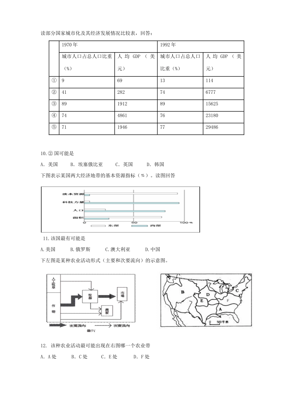 宜昌金东方高级中学高二地理下学期期中联考试题-人教版高二地理试题_第3页