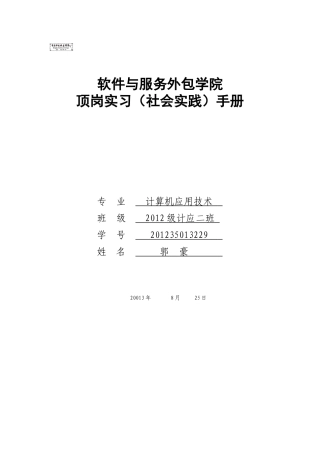 夏季社会实践