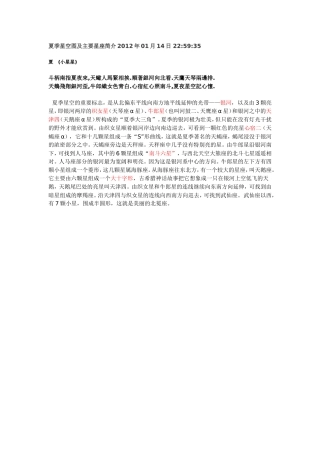 夏季星空图及主要星座简介