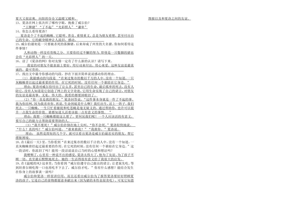 夏洛的网练习题_第3页