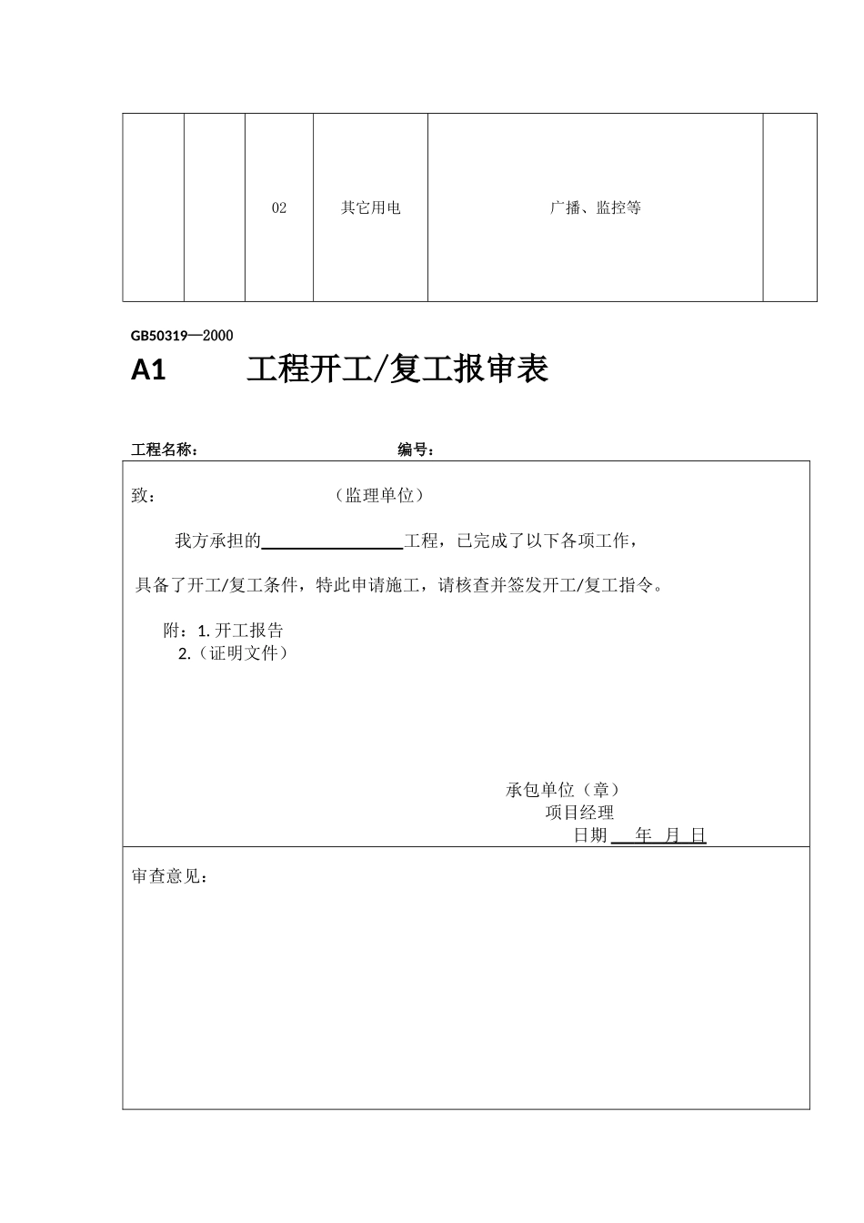 园林景观工程表格大全：园林绿化工程分部分项名录划分表、开工报告、联系单、施工组织设计报审表等_第2页