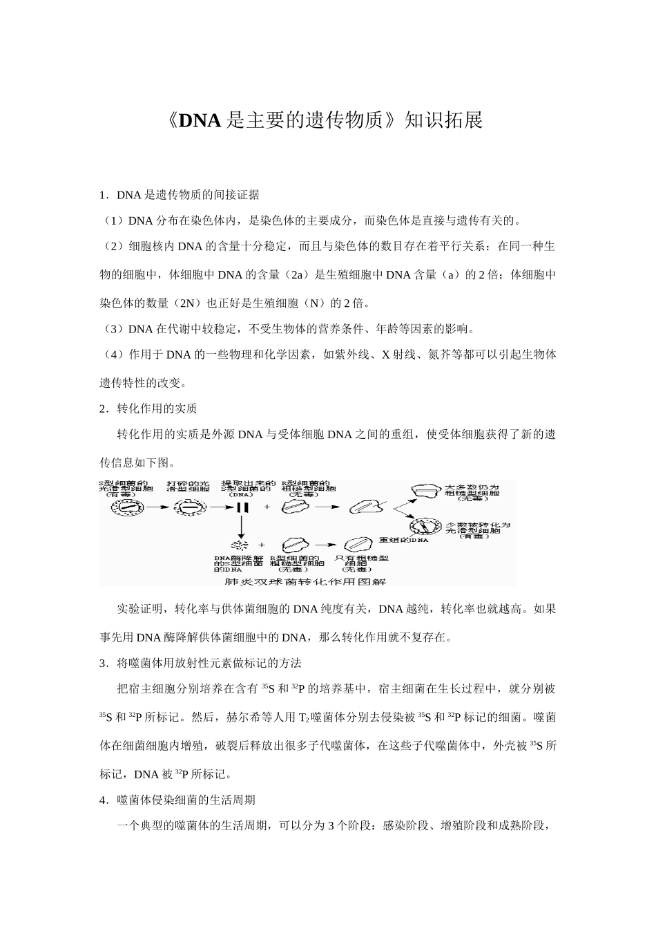 《DNA是主要的遗传物质》知识拓展_第1页