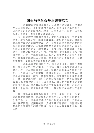 2024年国士局党员公开承诺书范文
