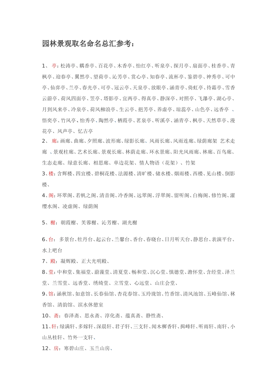 园林景观取名命名总汇_第1页