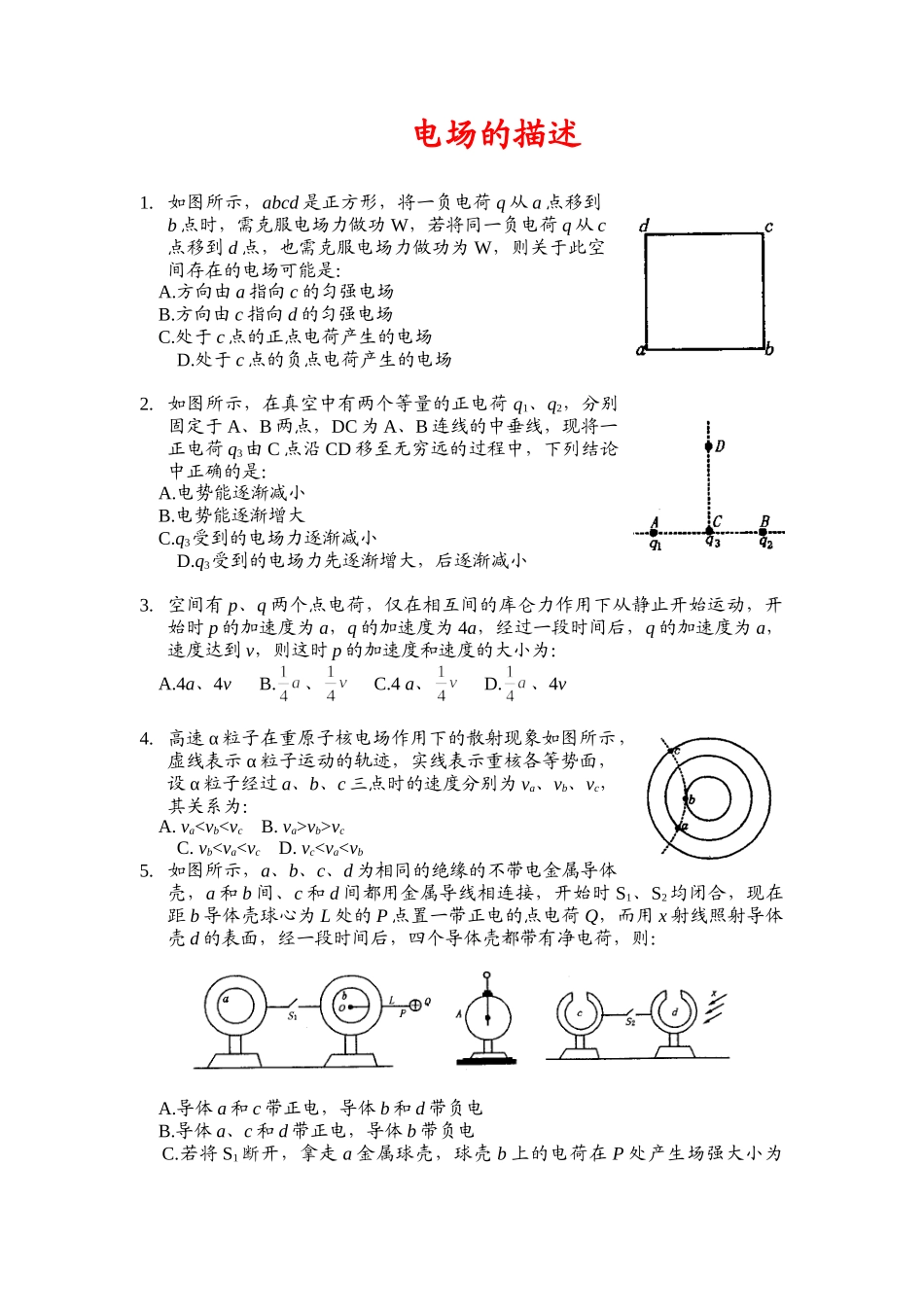 高考创新题07电场的描述_第1页