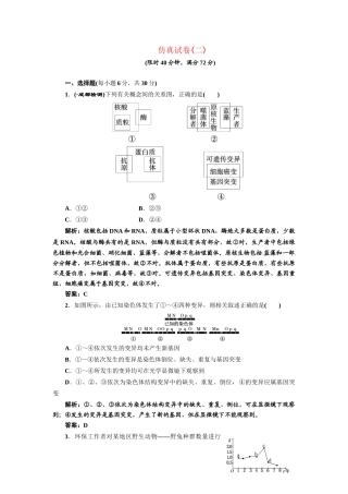 《三维设计》高考生物 专题辅导与测试-仿真试卷（二）