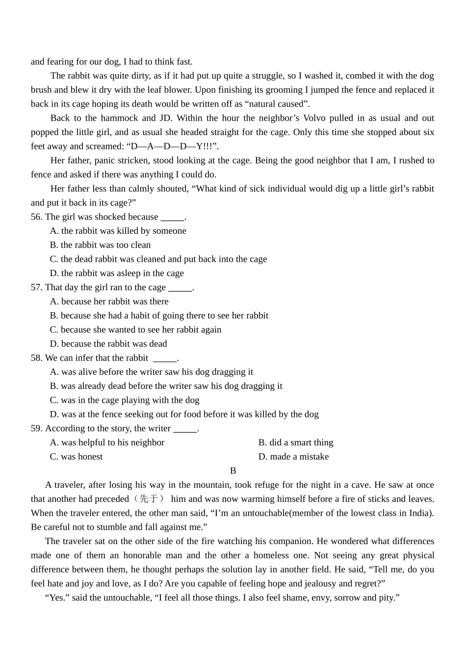 精 高三第一轮英语单元检测7第七单元  必修4 Units 4－5；必修5Unit 1_第3页