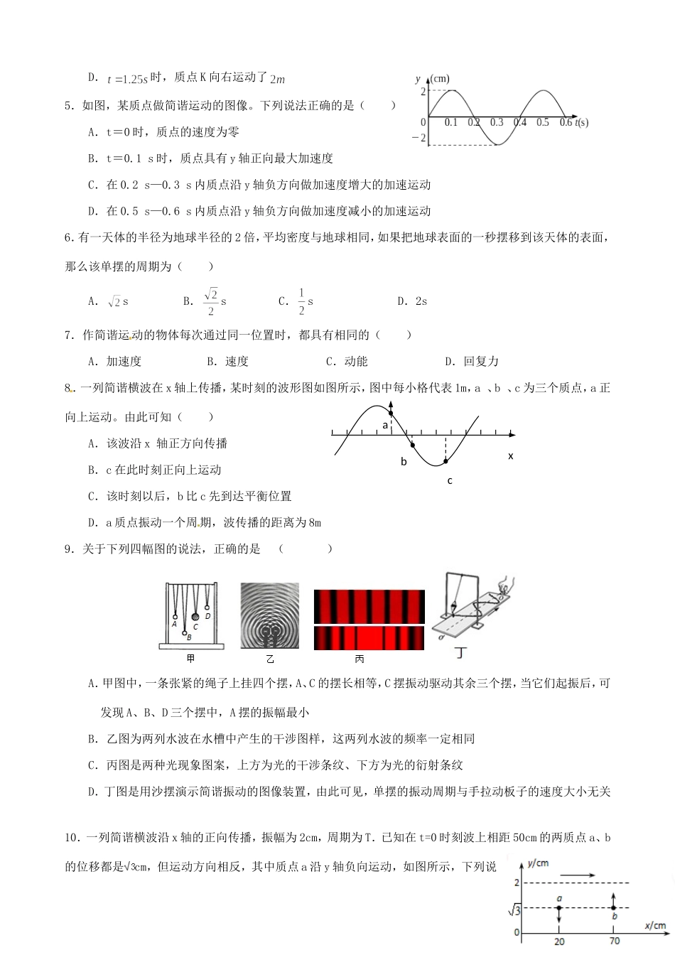 洪都中学等五校高二物理5月联考试题-人教版高二物理试题_第2页
