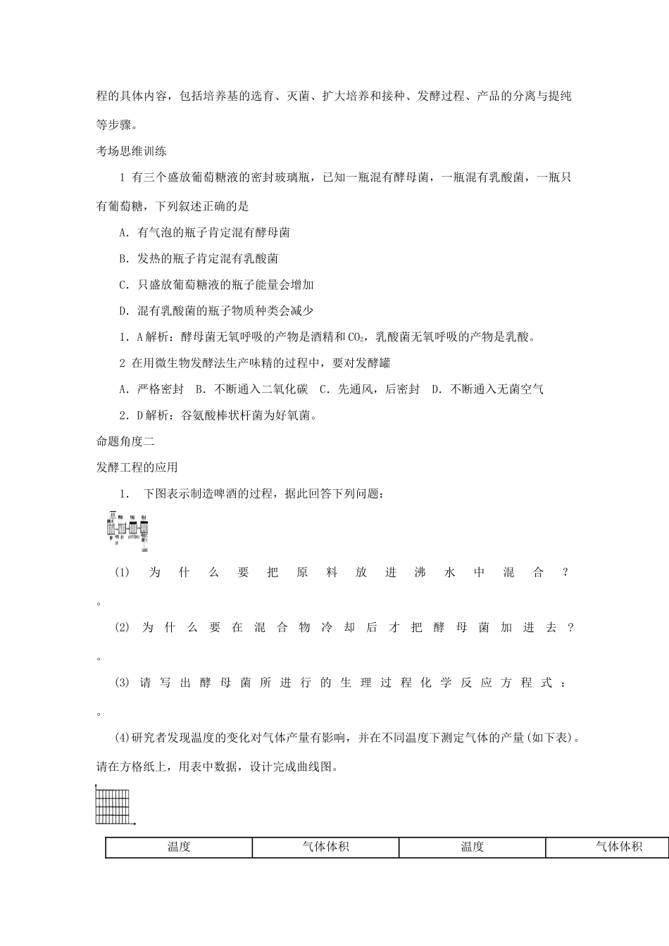 《专家把脉高考与考场零失误》高考生物总复习考点28 发酵工程简介_第2页