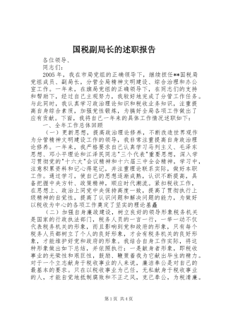 2024年国税副局长的述职报告
