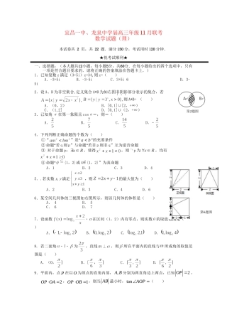 龙泉中学高三数学11月联考试题 理-人教版高三数学试题