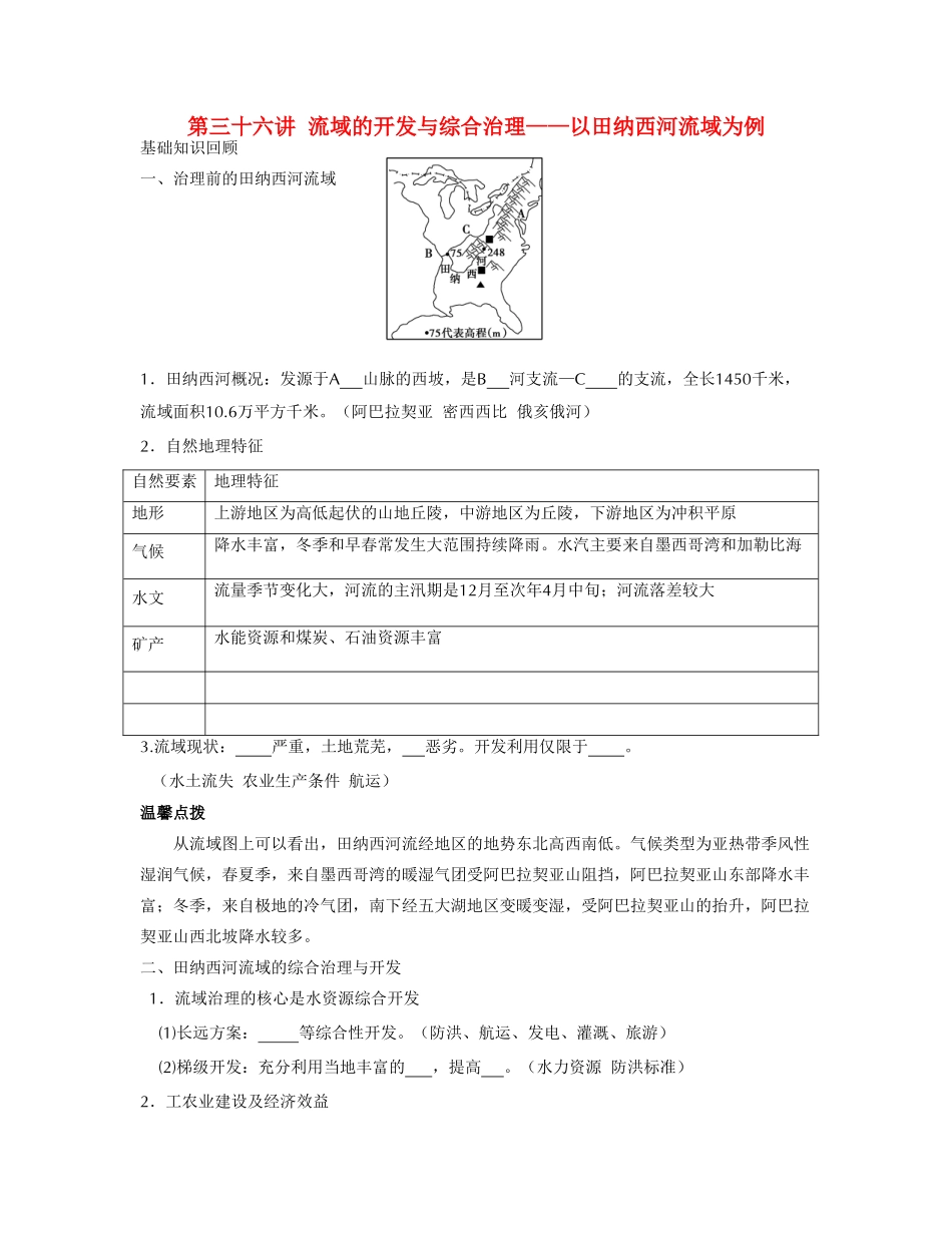 一轮备战方案第三十六讲 流域的开发与综合治理解析_第1页
