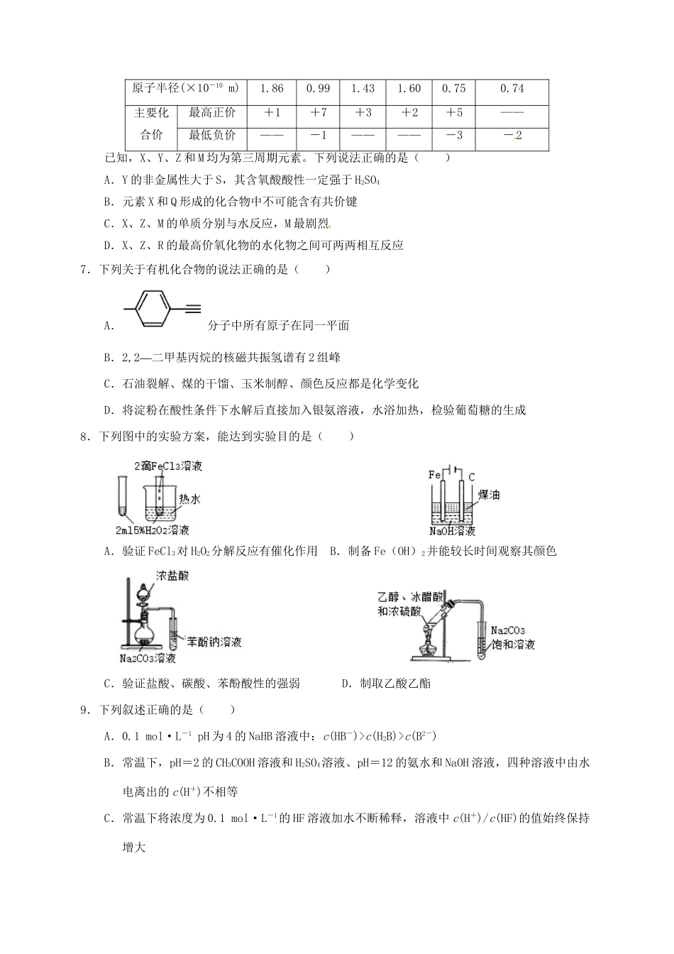 樟树中学高安中学等五校高二化学7月联考试题-人教版高二化学试题_第2页