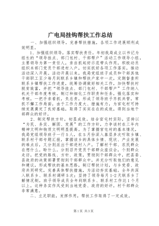 2024年广电局挂钩帮扶工作总结