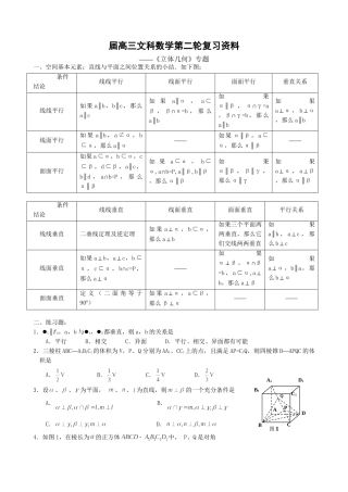 《立体几何》专题(文科)