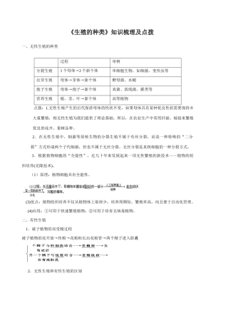 《生殖的种类》知识梳理及点拨