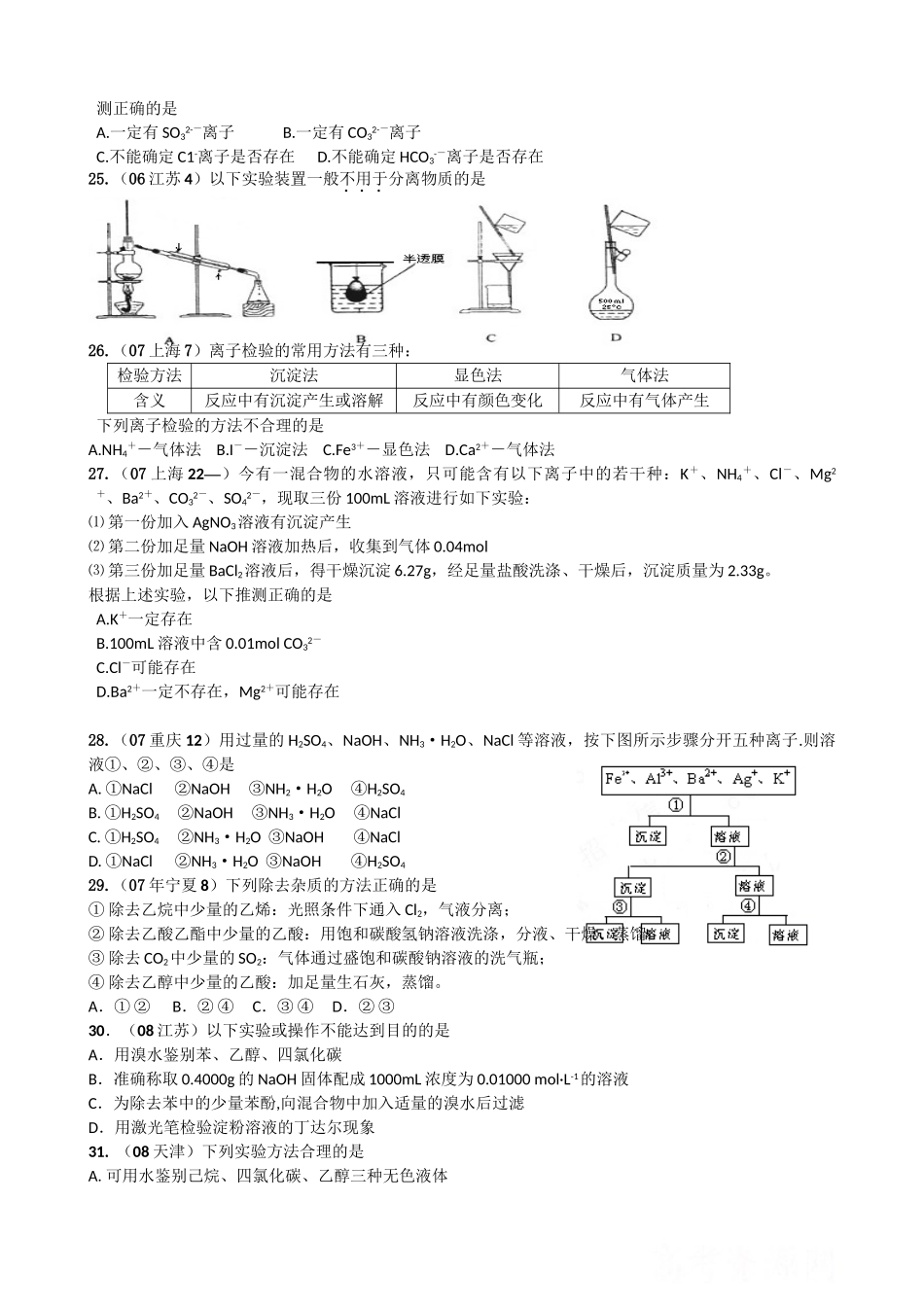 《物质的检验、分离、提纯》_第3页