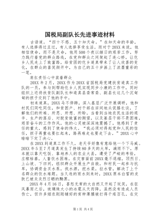 2024年国税局副队长先进事迹材料