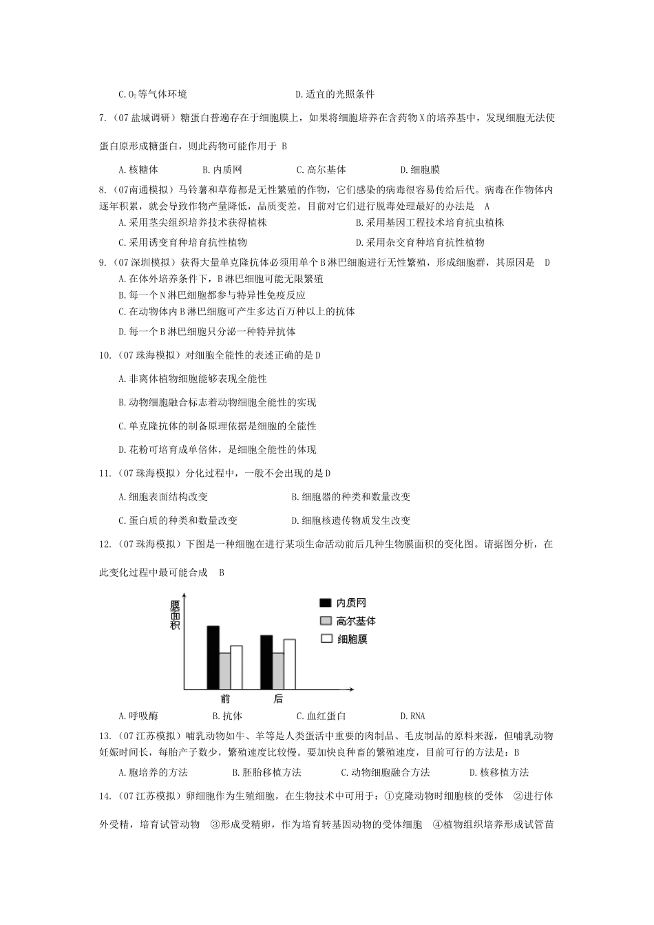 《细胞与细胞工程》07模拟_第2页