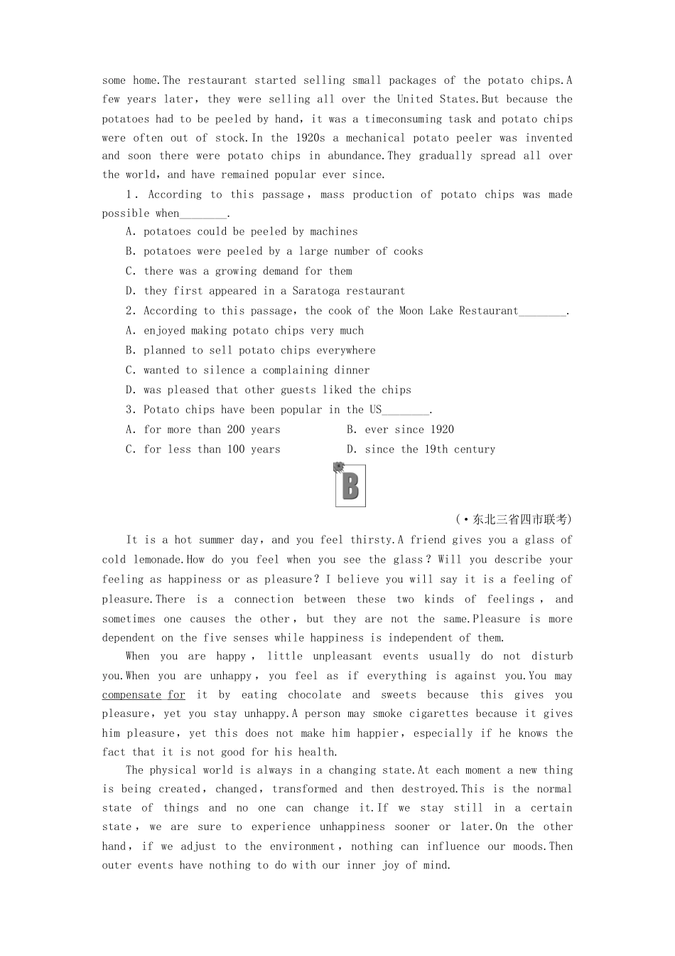 山东省高考英语总复习 Module 3　Foreign Food 外研版选修8_第3页
