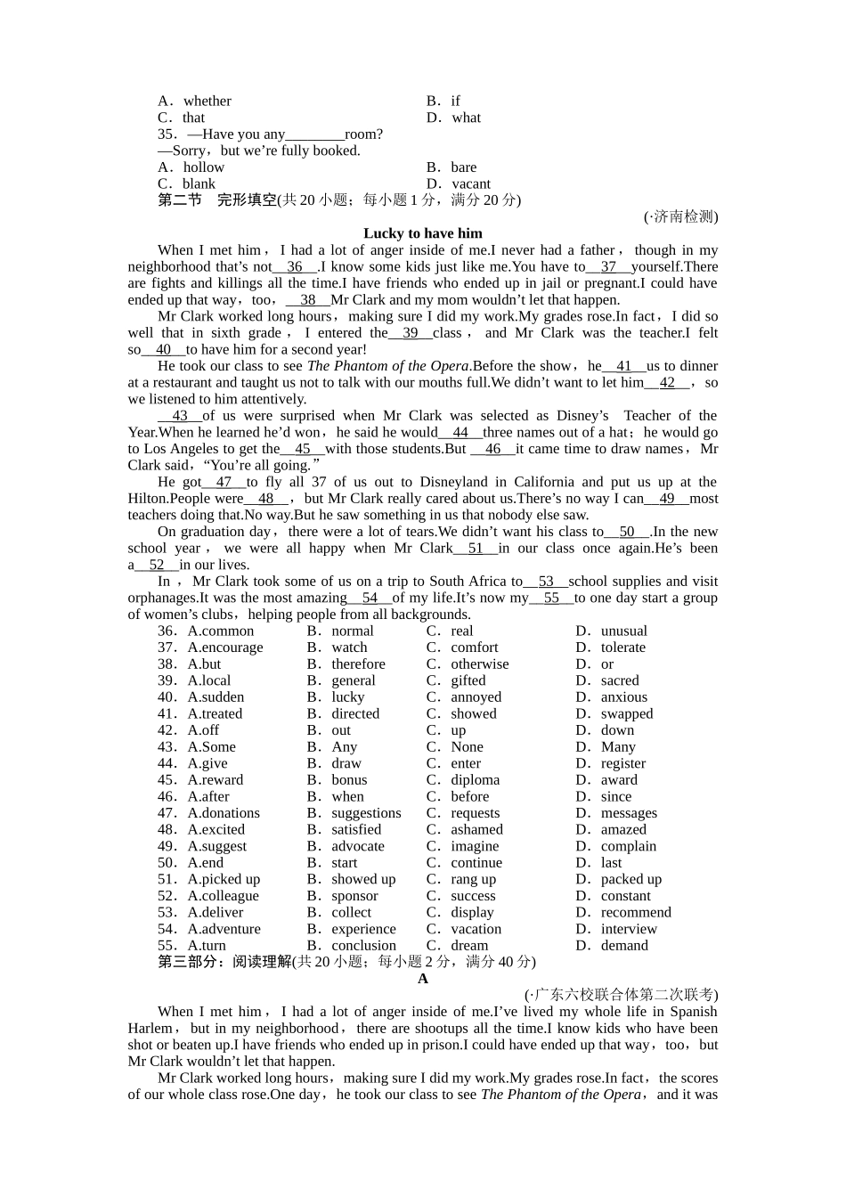 山东省高考英语总复习 高效测评卷（六） 外研版选修6_第3页