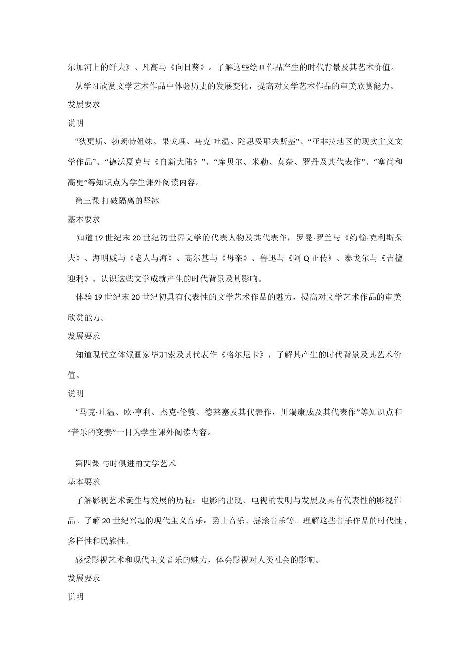 高考历史世界近代史现代史第十讲 19世纪以来的世界文学艺术 人教版_第2页