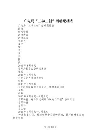 2024年广电局三学三创活动配档表