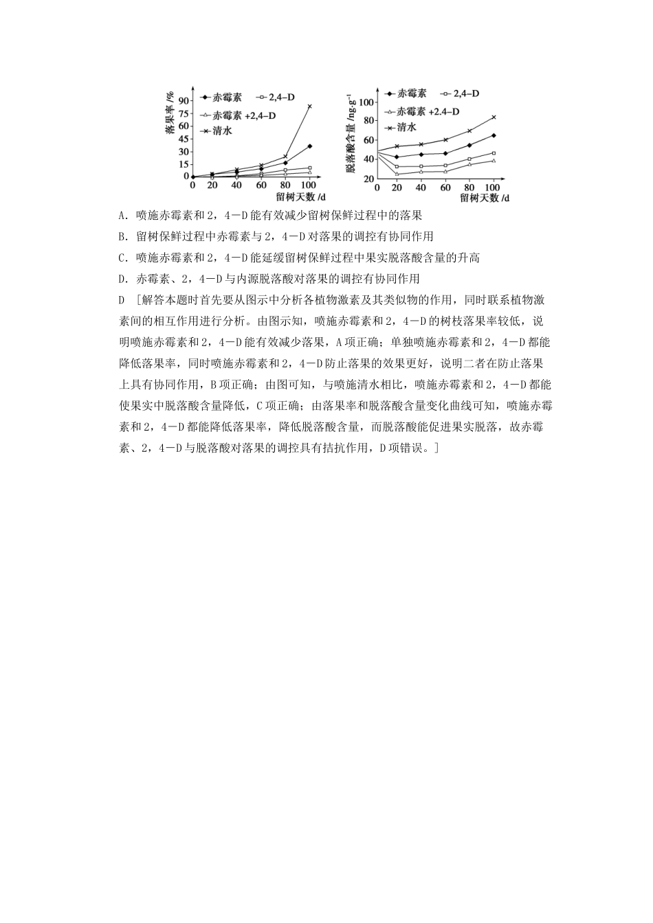 高考生物大一轮总复习 8.26 植物的激素调节随堂考情体验 新人教必修3 _第3页