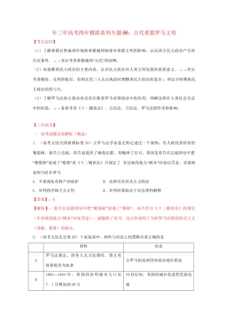高考历史 系列专题06 古代希腊罗马文明
