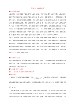 高考物理 专题9 电磁感应（含解析）