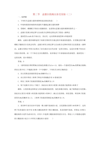 高中生物总复习 第一章 第二节 孟德尔的豌豆杂交实验（二）课时训练 新人教版必修2