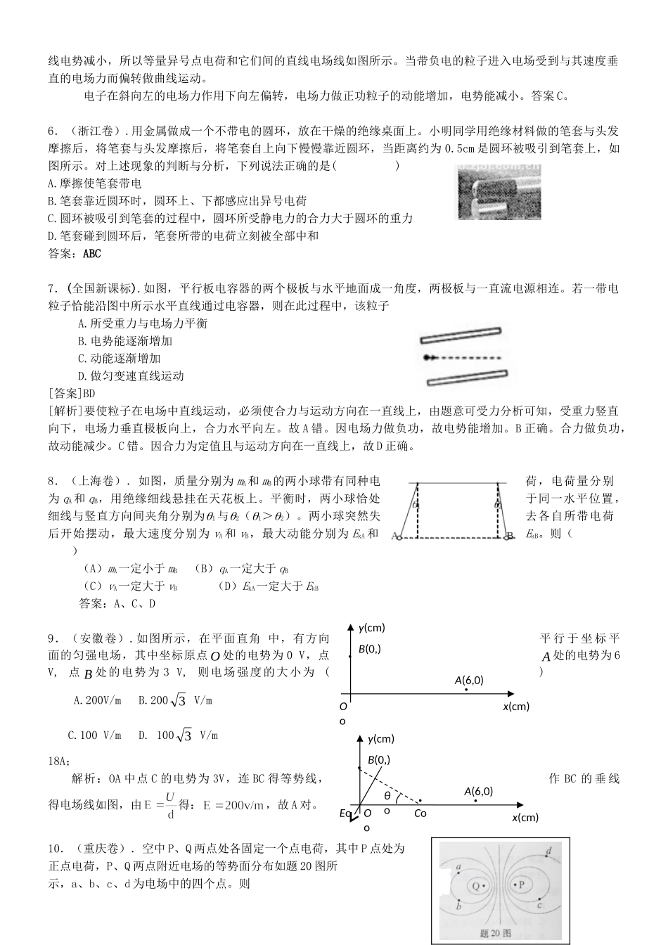 高考物理 电场精品试题_第2页