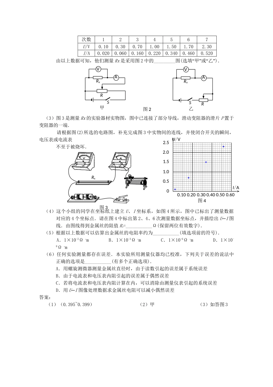 高考物理 电学实验精品试题_第3页