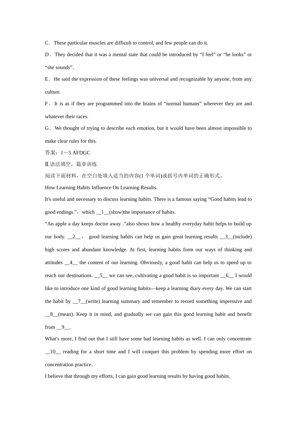 高考英语一轮复习 新题型训练1 外研版 _第2页