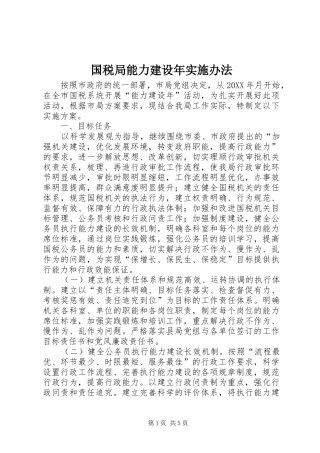2024年国税局能力建设年实施办法