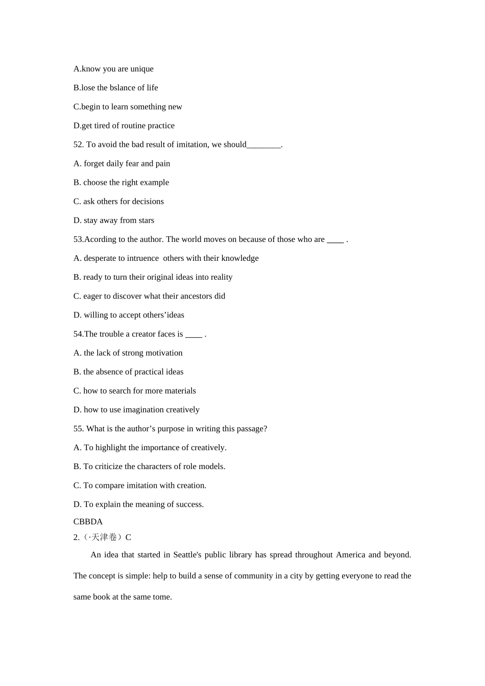 高考英语 阅读理解之社会生活类试题汇编_第2页