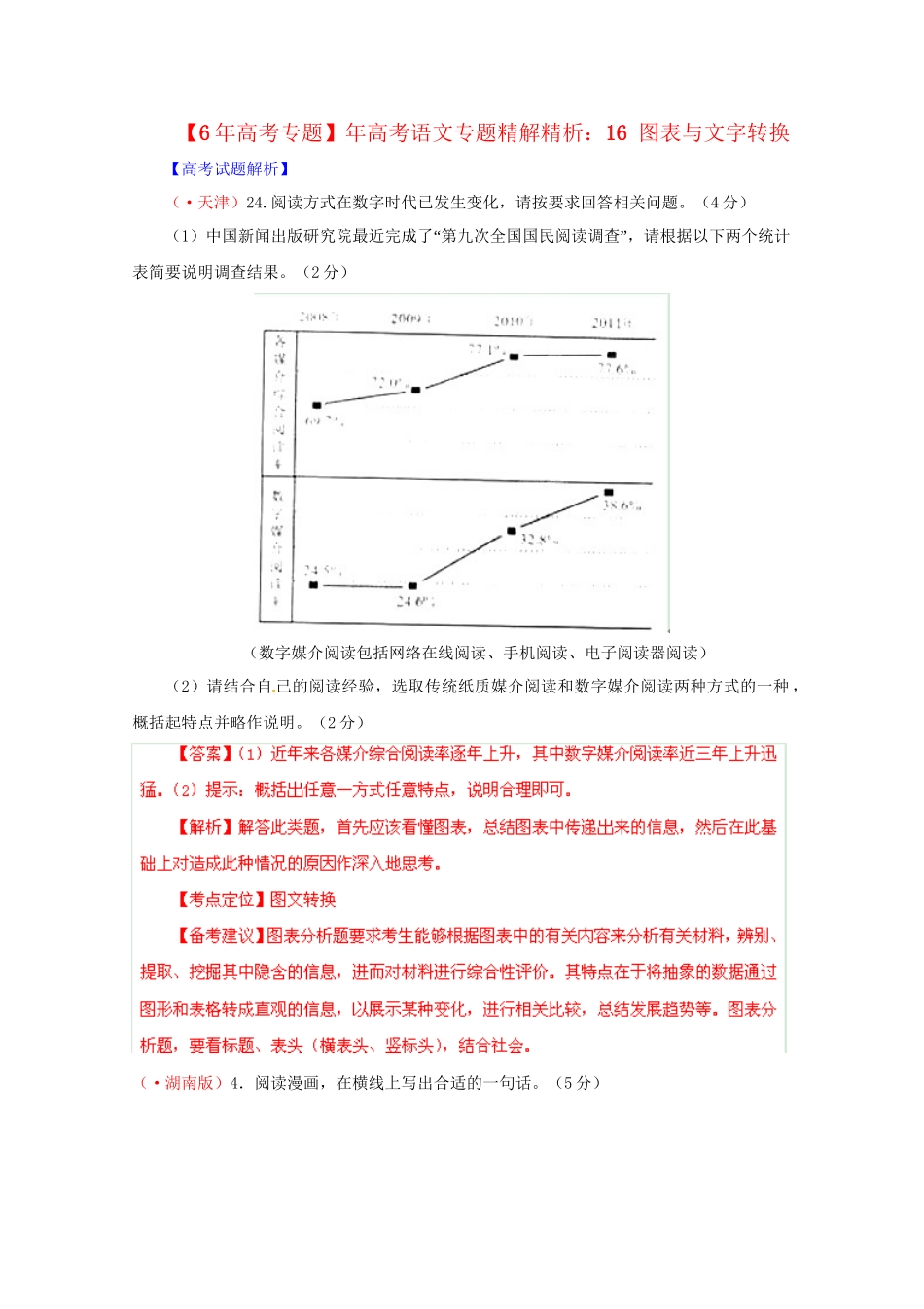 高考语文专题精解精析16 图表与文字转换_第1页