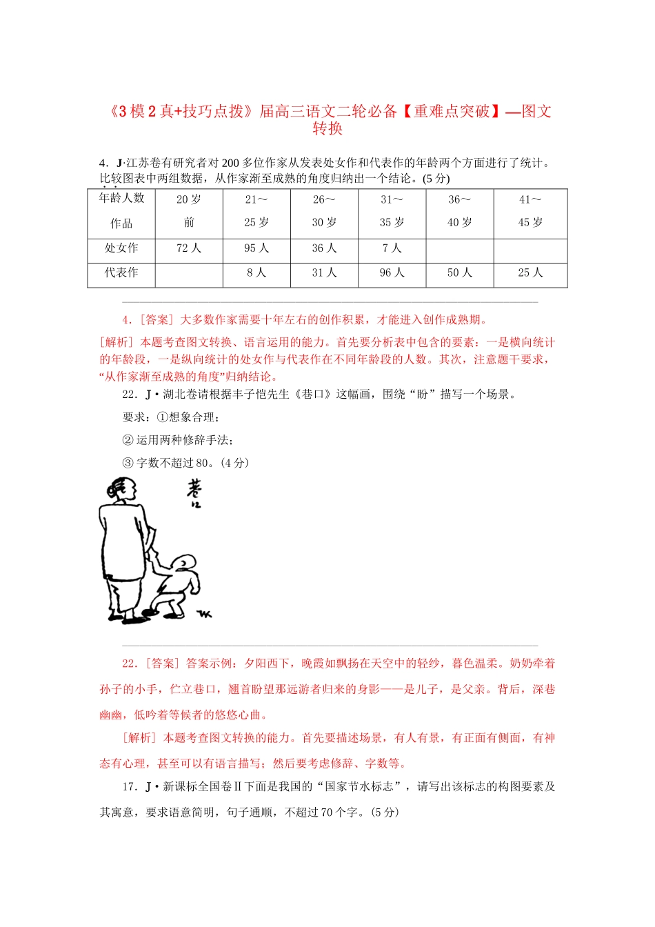 高三语文二轮必备技巧点拨 图文转换_第1页