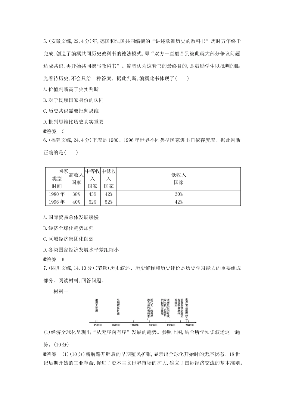 （新课标版）高考历史一轮复习 专题十七第二次世界大战后世界经济的全球化趋势汇编试题_第2页