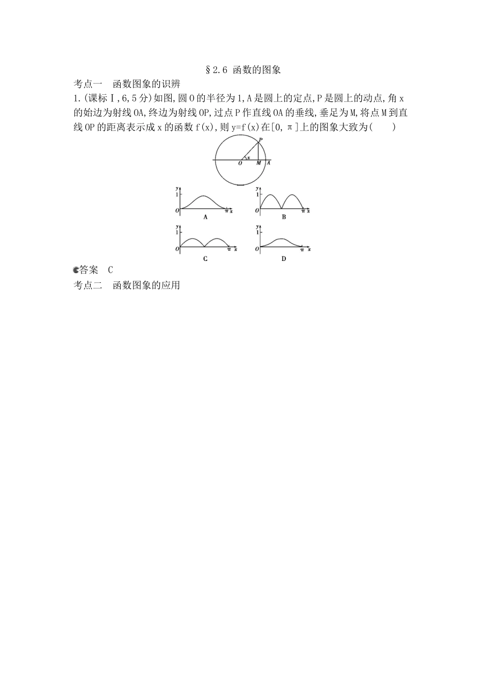 （新课标版）高考数学真题分类汇编 2.6 函数的图象 理 _第1页
