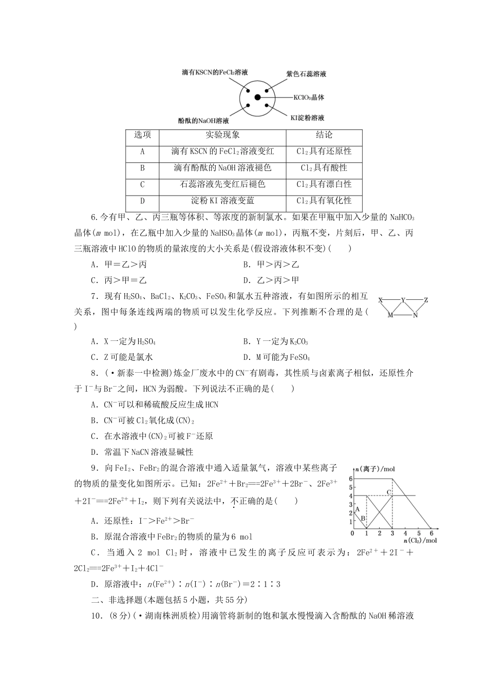 高考化总复习 氯及其化合物 卤素精选题库_第2页